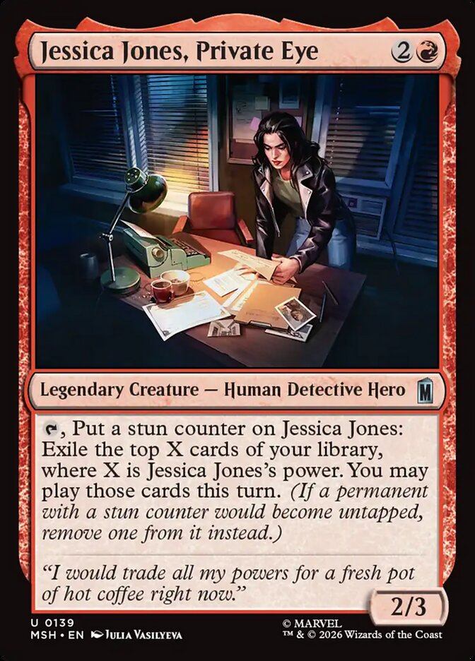Marvel Superheroes Jessica Jones, Private Eye Card Front