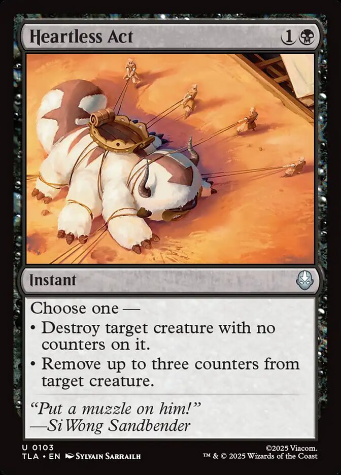 Heartless Act Avatar The Last Airbender #103 MTG Single Card Front