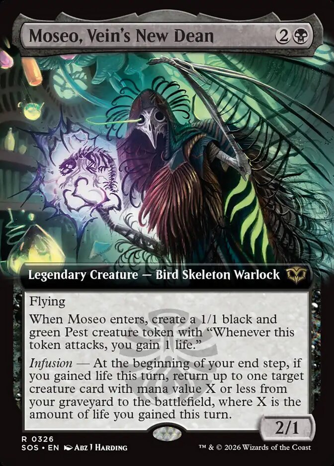 Moseo, Vein's New Dean Secrets of Strixhaven Extended Art #326Card Front