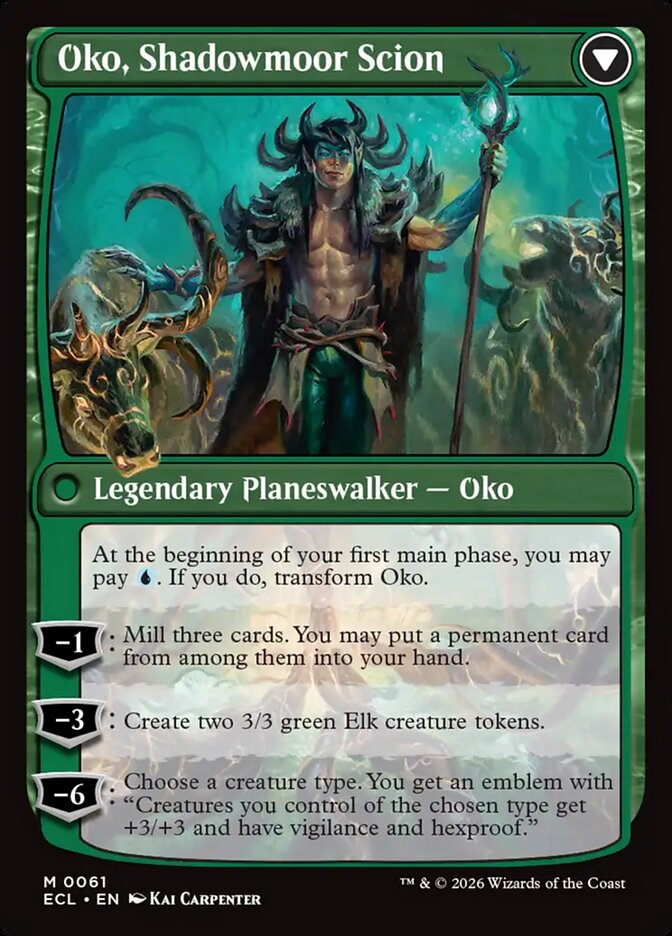 Oko, Lorwyn Liege // Oko, Shadowmoor Scion Lorwyn Eclipsed #061 Card Back