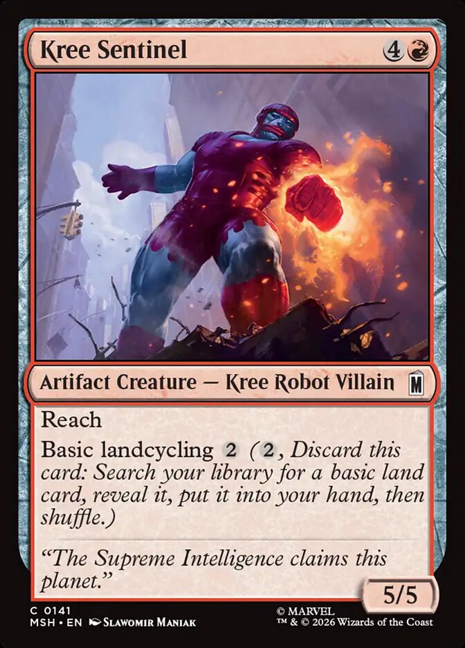 Marvel Superheroes Kree Sentinel Card Front