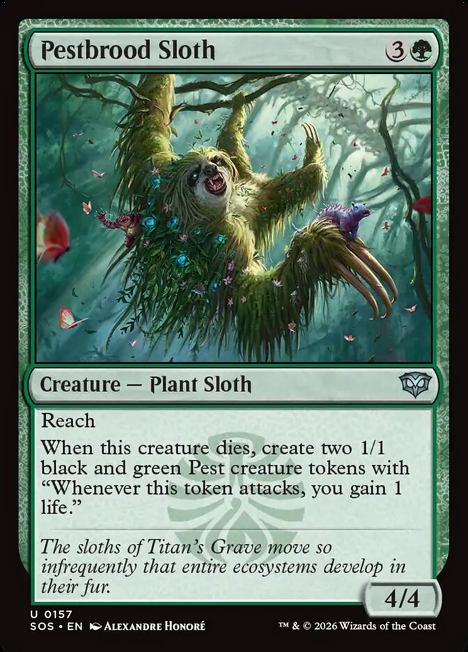 Pestbrood Sloth Secrets of Strixhaven #157Card Front