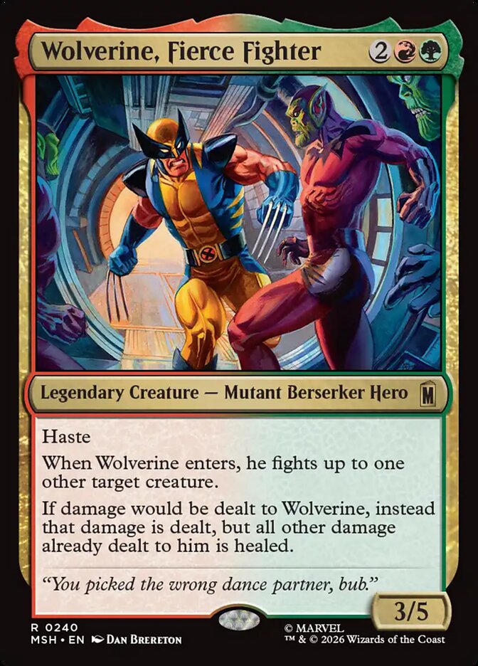 Marvel Superheroes Wolverine, Fierce Fighter Card Front