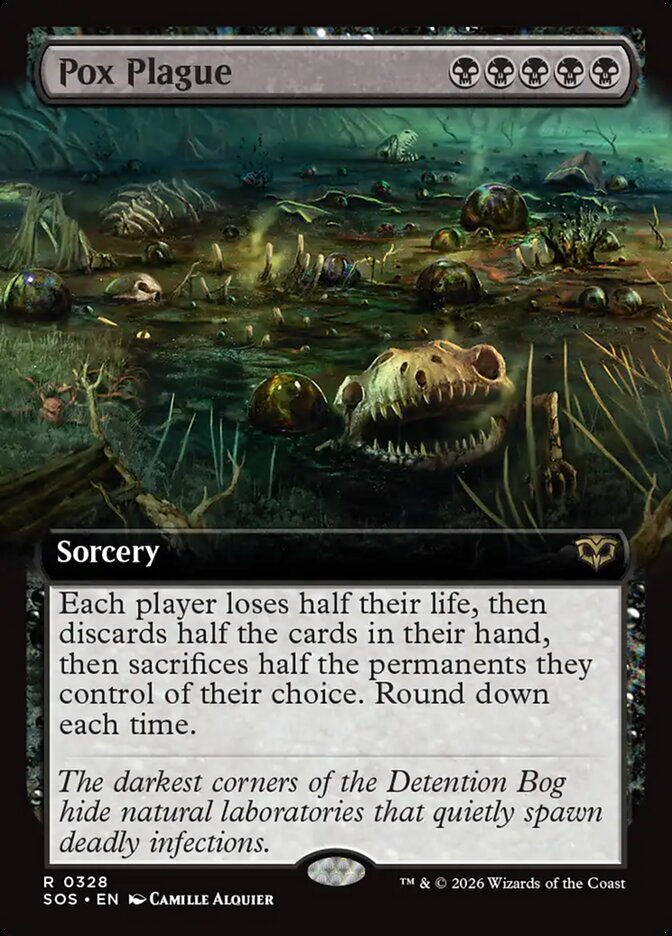 Pox Plague Secrets of Strixhaven Extended Art #328Card Front