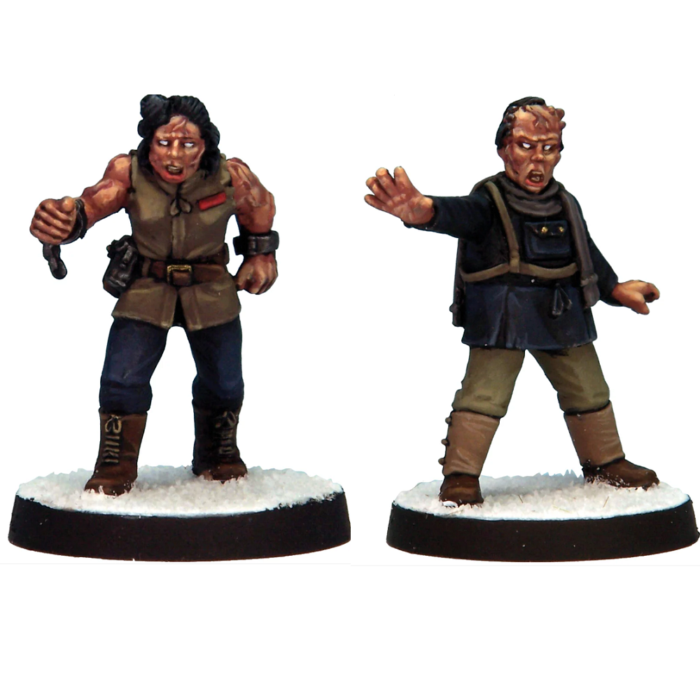 Ahnenerbe Super Mutant Explorers. A set of 2 white metal miniatures for tabletop gaming. Supplied unpainted with 25mm slot bases. Perfect for icy adventures.
