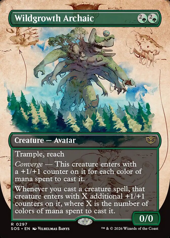 Wildgrowth Archaic Secrets of Strixhaven Borderless Field Notes #297Card Front