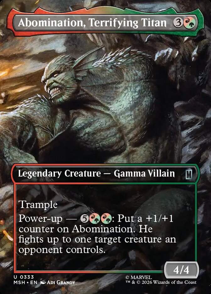 Marvel Superheroes Abomination, Terrifying Titan Card Front