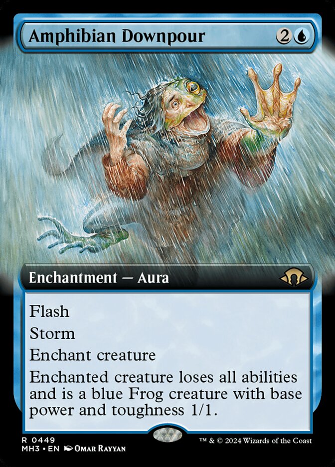 Amphibian Downpour Extended Art MTG Single | MH3 #449