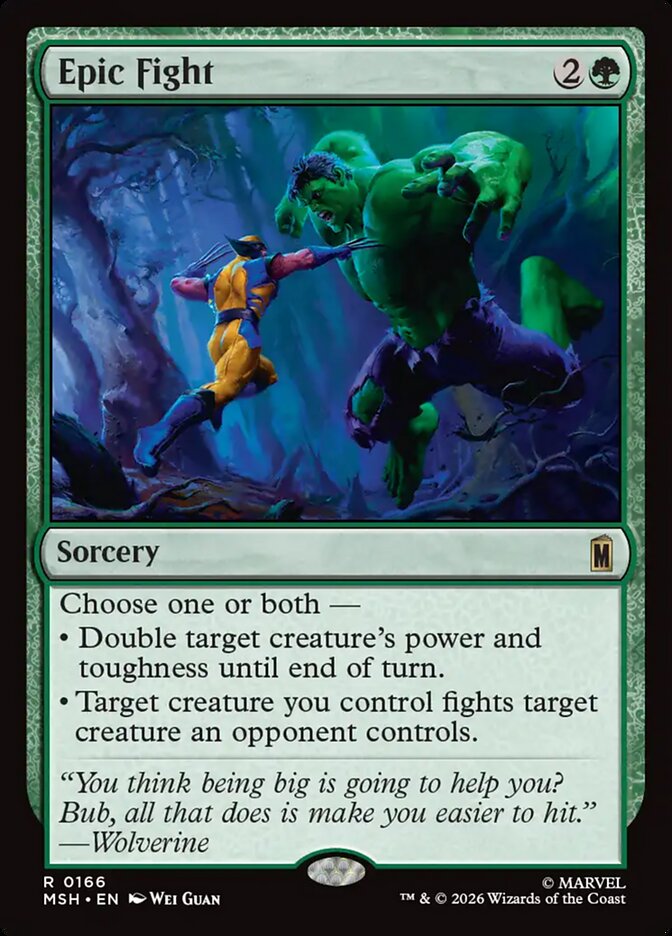 Marvel Superheroes Epic Fight Card Front