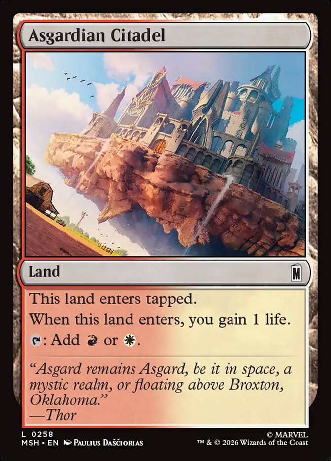 Marvel Superheroes Asgardian Citadel Card Front
