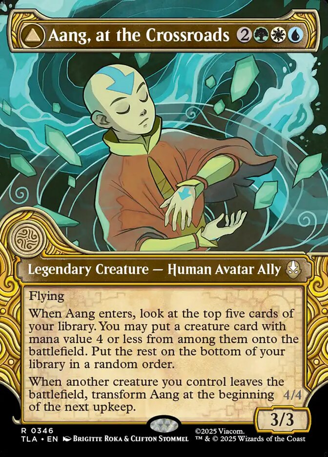 Elemental Frame Aang, at the Crossroads // Aang, Destined Savior Avatar The Last Airbender #346 MTG Single Card Front