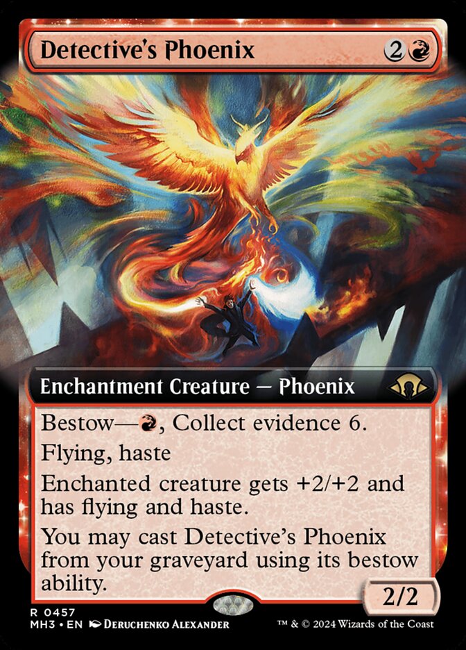 Detective's Phoenix Extended Art MTG Single | MH3 #457