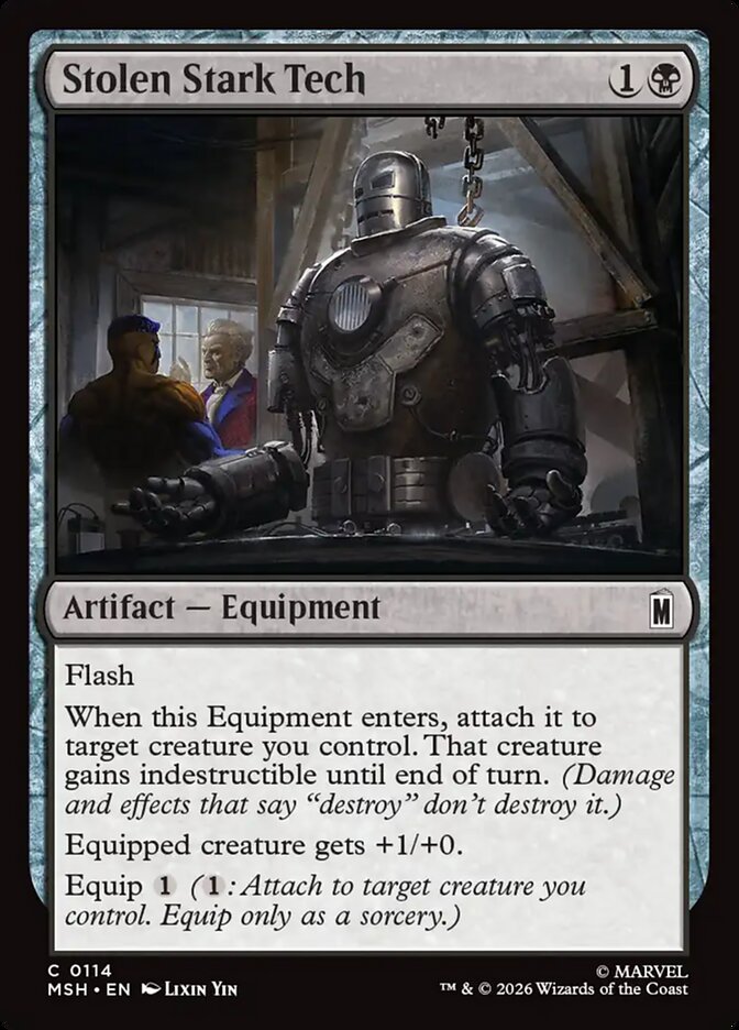Marvel Superheroes Stolen Stark Tech Card Front