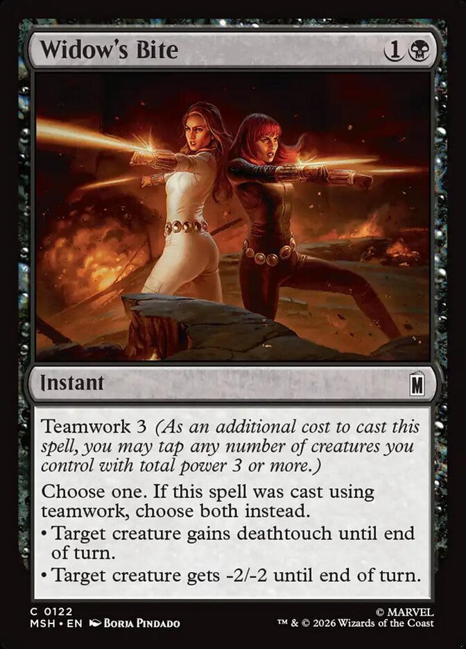 Marvel Superheroes Widow's Bite Card Front