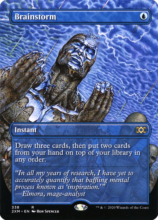 Borderless Brainstorm Double Masters #338 Card Front