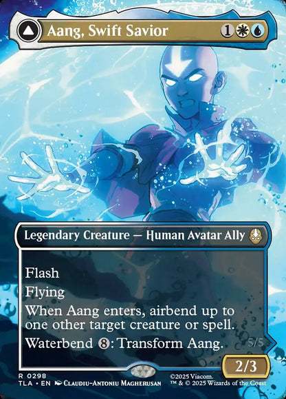 Borderless Aang, Swift Savior // Aang and La, Ocean's Fury Avatar The Last Airbender #298 MTG Single Card Front