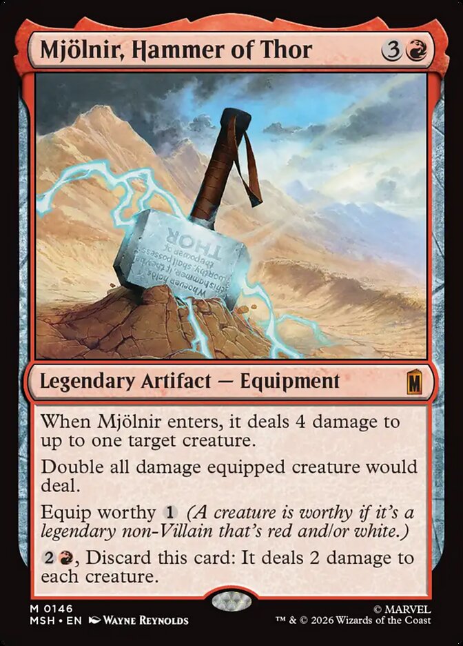 Marvel Superheroes Mjölnir, Hammer of Thor Card Front