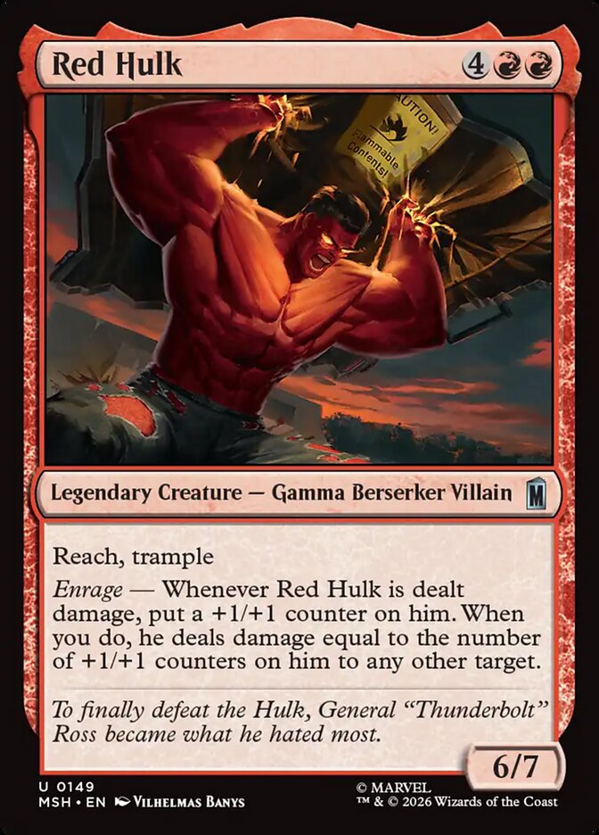 Marvel Superheroes Red Hulk Card Front