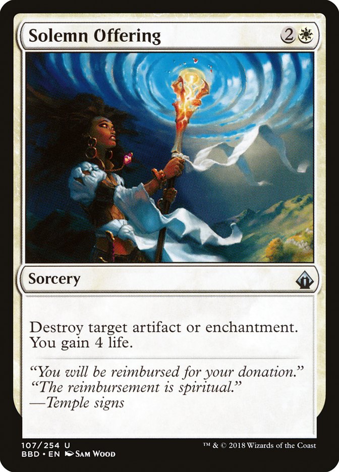 Solemn Offering Battlebond #107 | Magic! The Gathering Single