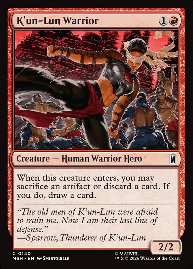 Marvel Superheroes K'un-Lun Warrior Card Front
