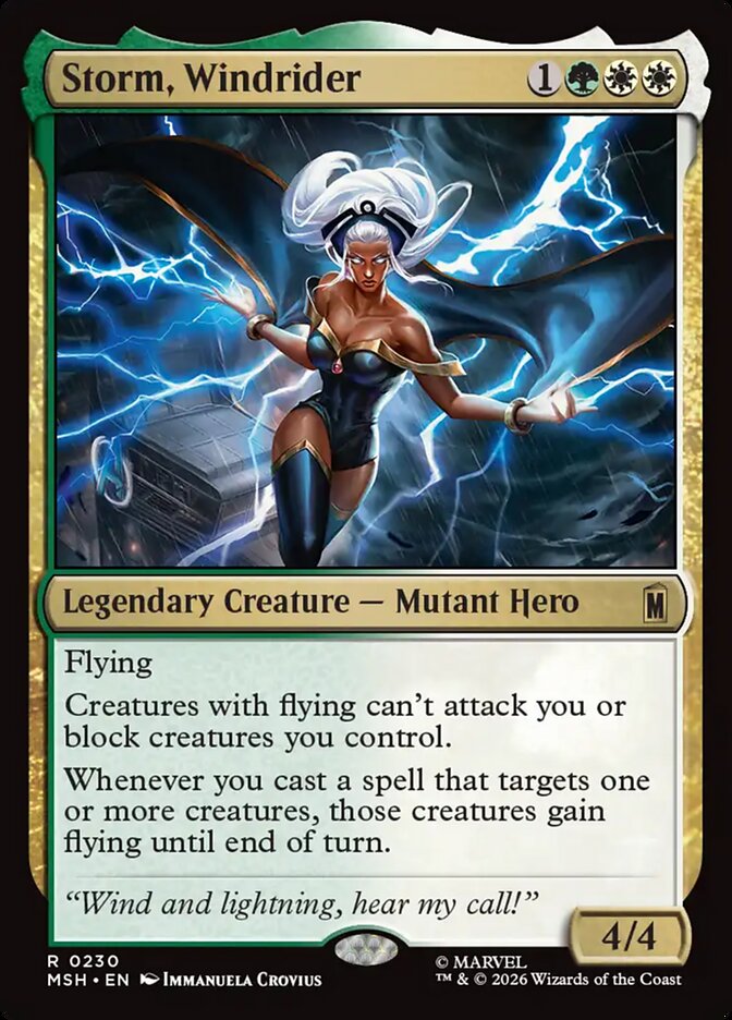 Marvel Superheroes Storm, Windrider Card Front