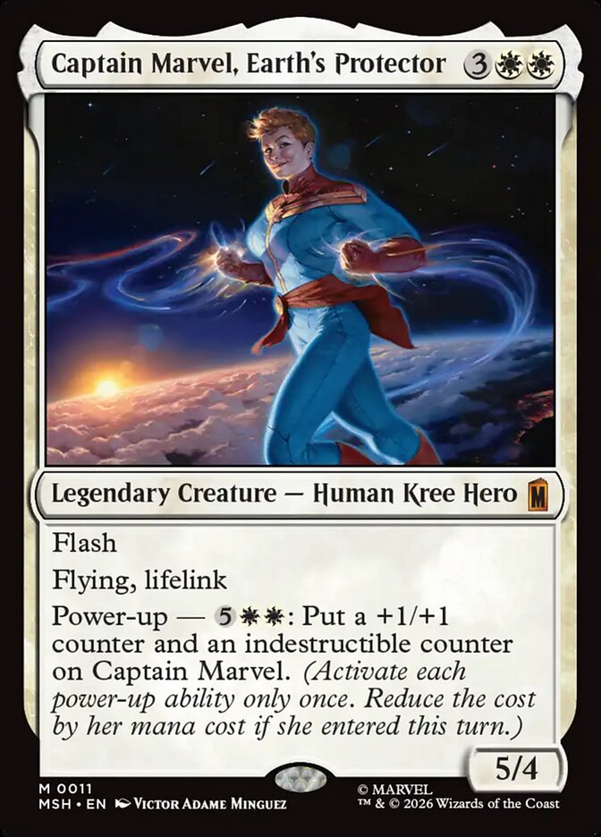 Marvel Superheroes Captain Marvel, Earth's Protector Card Front