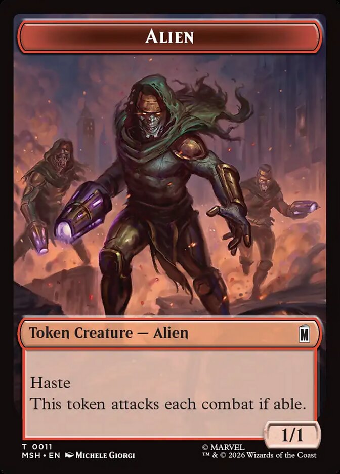 Marvel Superheroes Alien Card Front