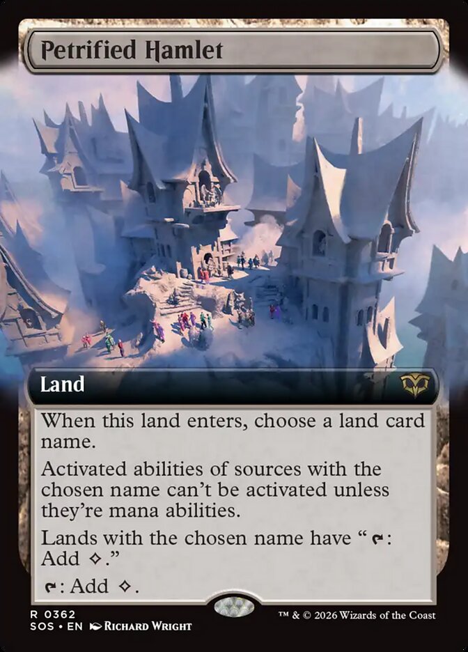 Petrified Hamlet Secrets of Strixhaven Extended Art #362Card Front