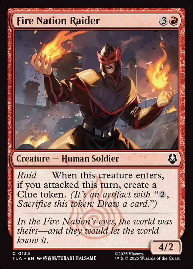 Fire Nation Raider Avatar The Last Airbender #135 MTG Single Card Front