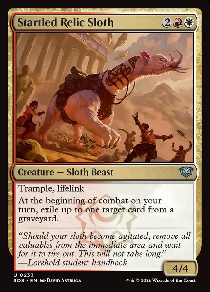 Startled Relic Sloth Secrets of Strixhaven #233Card Front