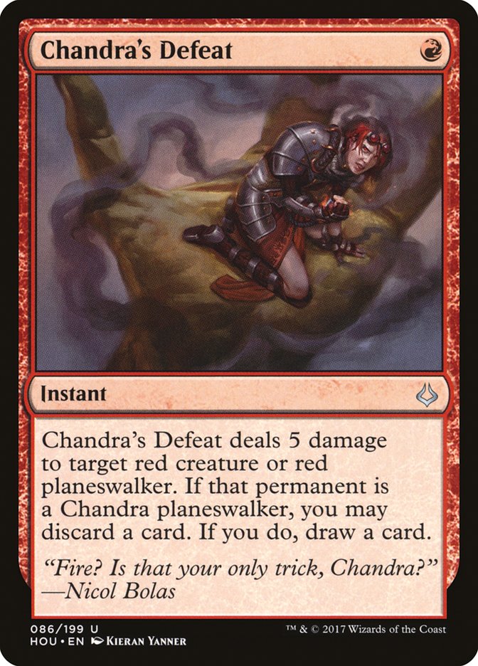 Hour of Devastation Chandra's Defeat #086 Card Front