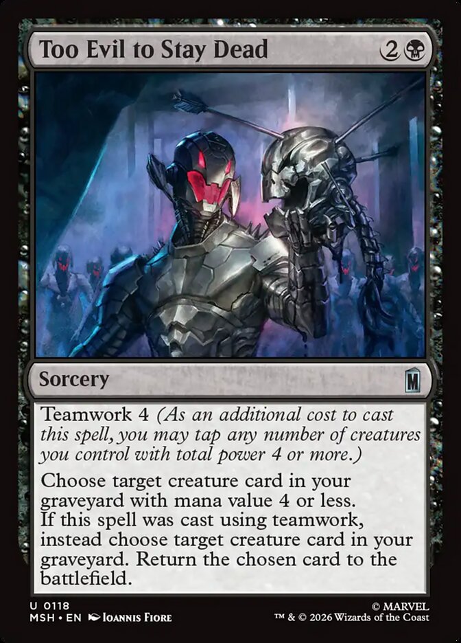 Marvel Superheroes Too Evil to Stay Dead Card Front
