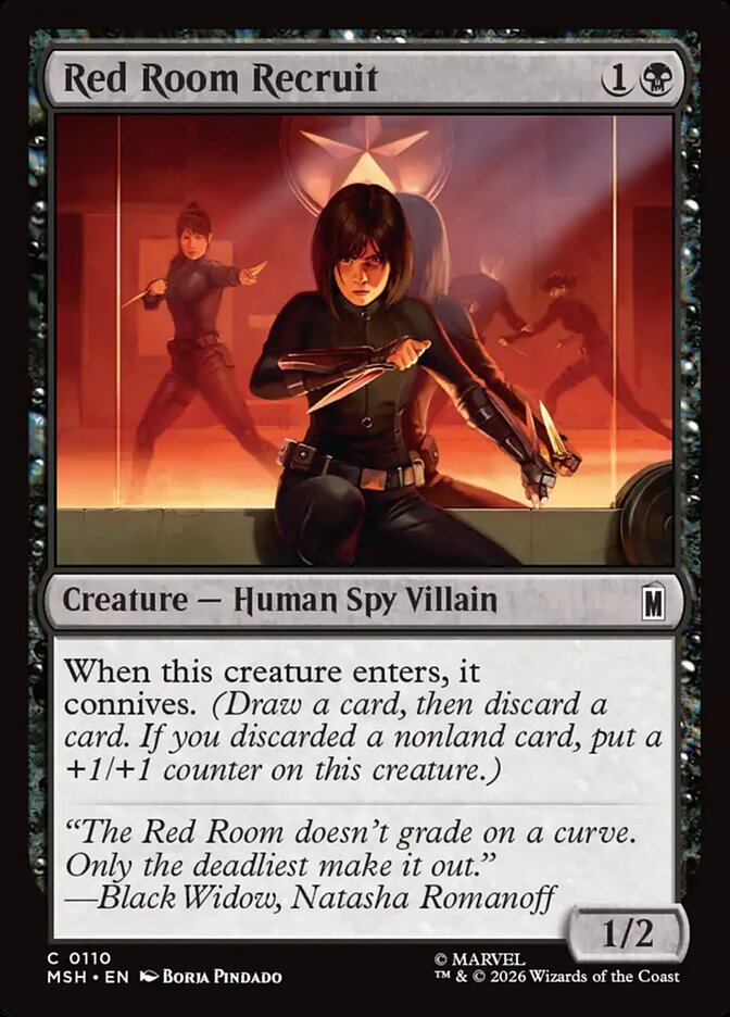 Marvel Superheroes Red Room Recruit Card Front