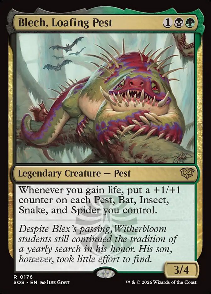Blech, Loafing Pest Secrets of Strixhaven #176Card Front