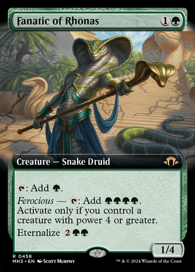 Fanatic of Rhonas Extended Art MTG Single | MH3 #458