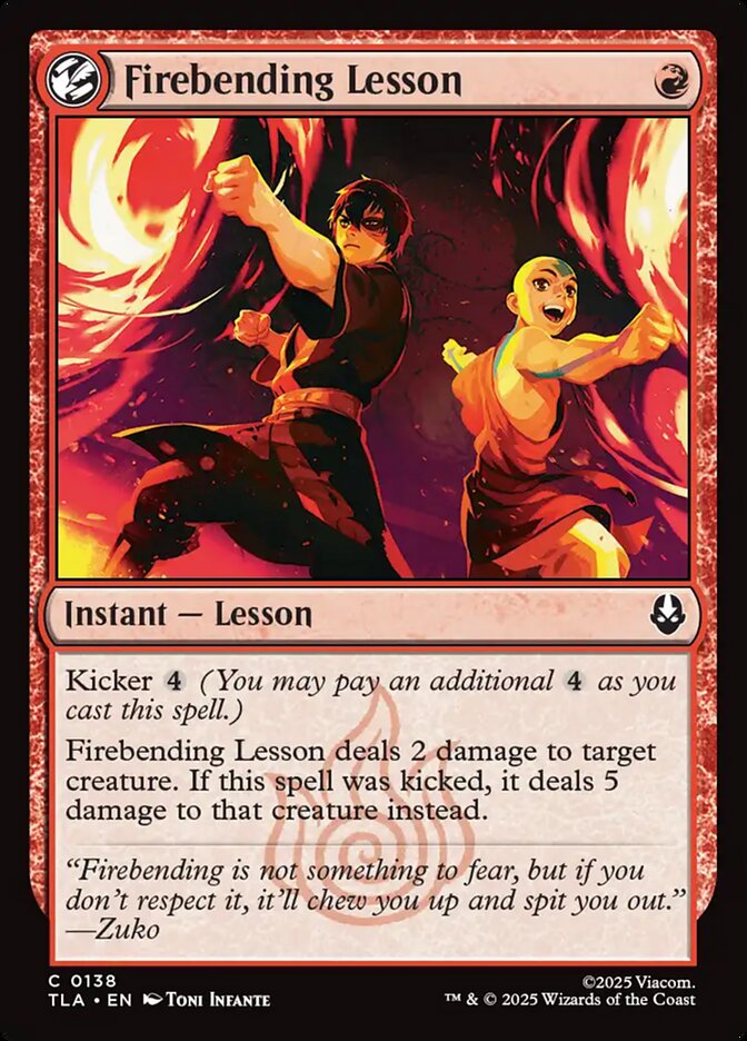 Firebending Lesson Avatar The Last Airbender #138 MTG Single Card Front