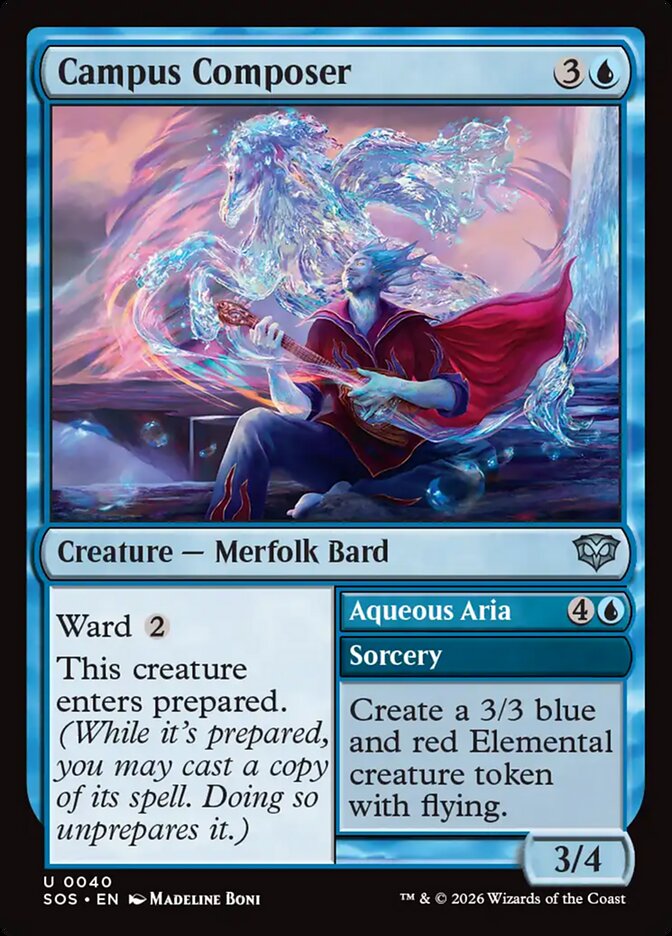 Campus Composer // Aqueous Aria Secrets of Strixhaven #040Card Front