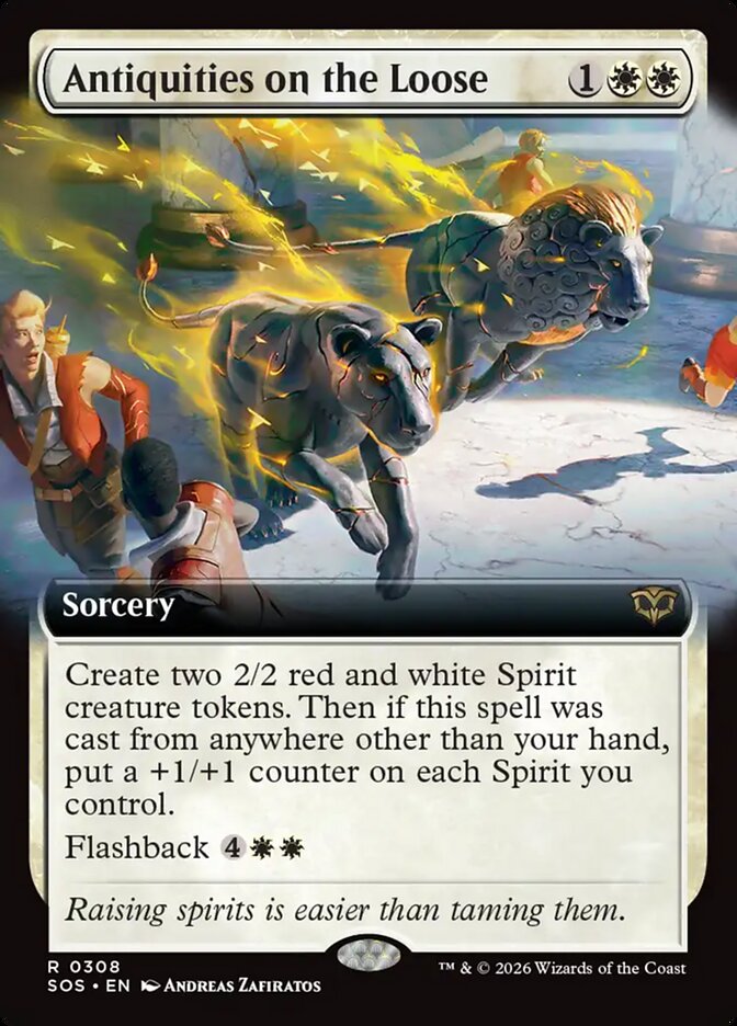 Antiquities on the Loose Secrets of Strixhaven Extended Art #308Card Front