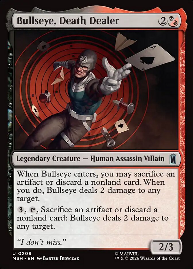Marvel Superheroes Bullseye, Death Dealer Card Front