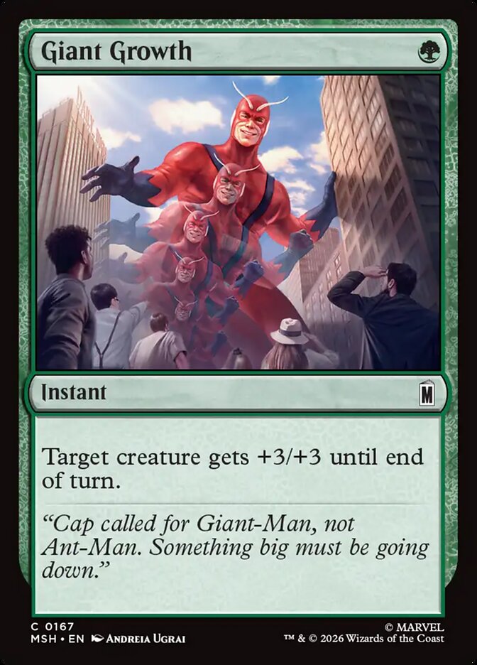 Marvel Superheroes Giant Growth Card Front