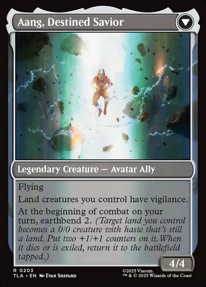 Aang, at the Crossroads // Aang, Destined Savior Avatar The Last Airbender #203 MTG Single Card Back