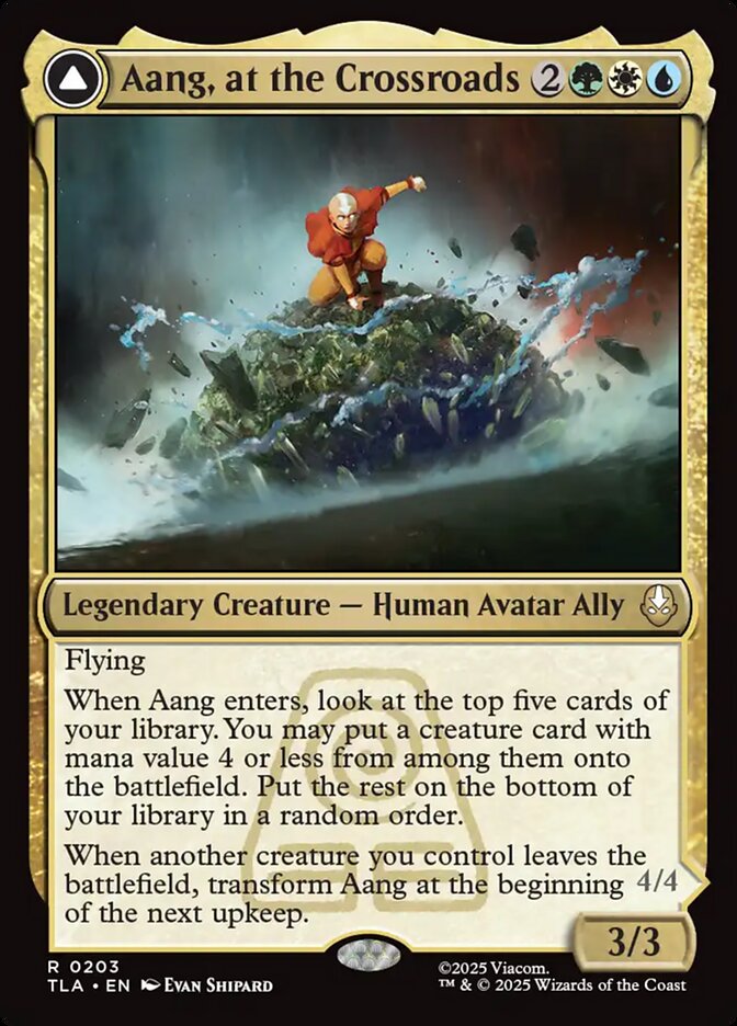 Aang, at the Crossroads // Aang, Destined Savior Avatar The Last Airbender #203 MTG Single Card Front