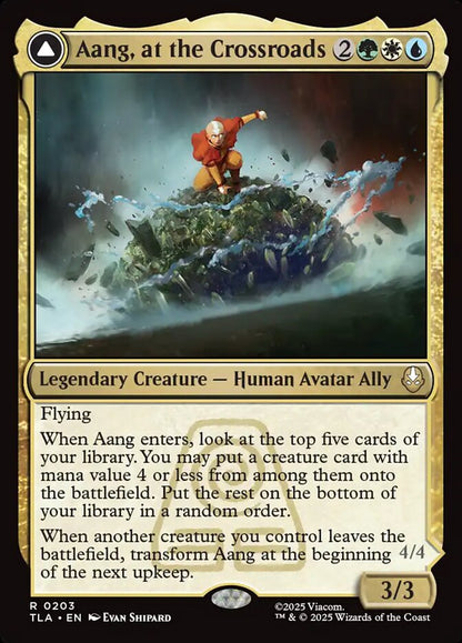 Aang, at the Crossroads // Aang, Destined Savior Avatar The Last Airbender #203 MTG Single Card Front