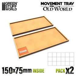 25mm Square 6x3 The Old World Movement Tray | Green Stuff World