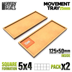 25mm Square 5x2 The Old World Movement Tray | Green Stuff World