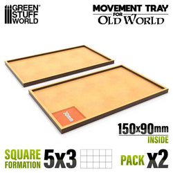 30mm Square 5x3 The Old World Movement Tray | Green Stuff World