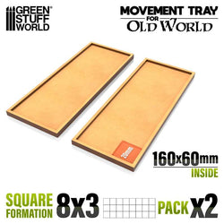 20mm Square 8x3 The Old World Movement Tray | Green Stuff World