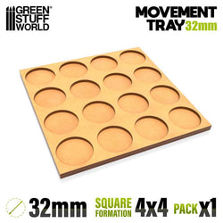 32mm Round 4x4 Wargaming Movement Tray | Green Stuff World