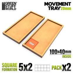 20mm Square 5x2 The Old World Movement Tray | Green Stuff World