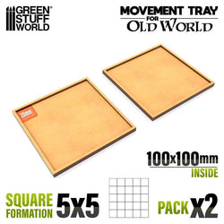 20mm Square 5x5 The Old World Movement Tray | Green Stuff World